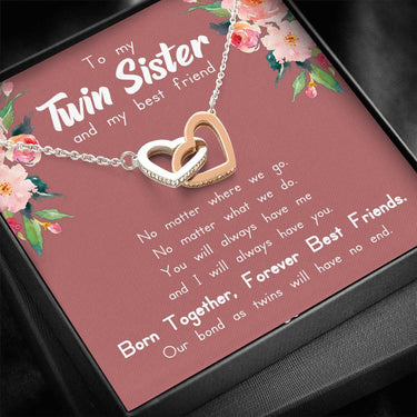 Twin Sister Interlocking Hearts Necklace - Love You This Much